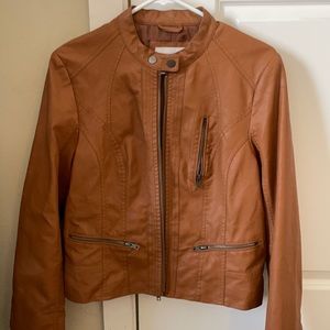 Orange-Brown Leather Jacket